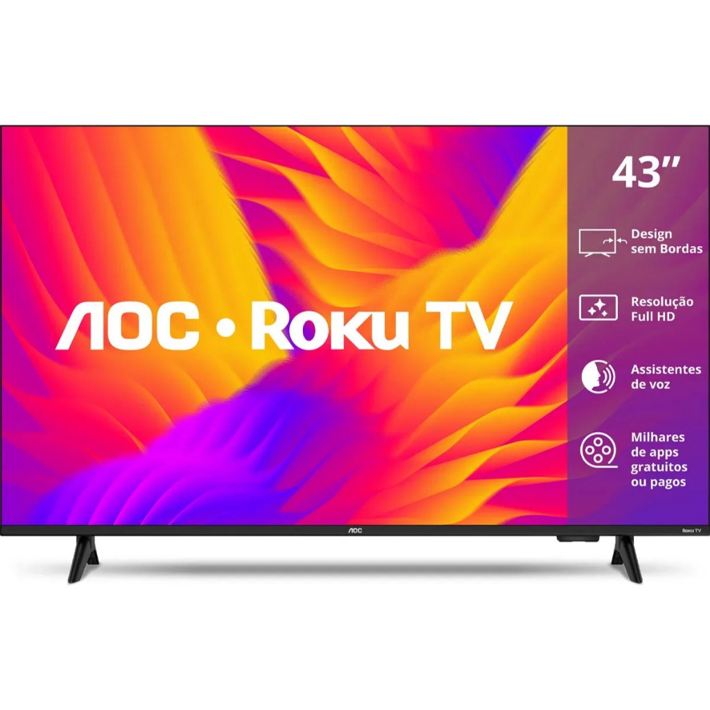 Smart TV Aoc 43S5155 78G 43" Full HD LED Com Bluetooth E Hdr — TV e Vídeo