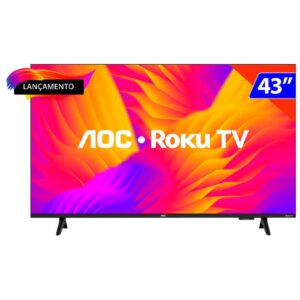 Smart TV Aoc LED 43″ Full HD Wi-Fi Roku TV Sem bordas 43S5155 78G