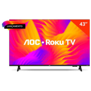 Smart TV Aoc LED 43 Full HD Wi-Fi Roku TV Sem bordas