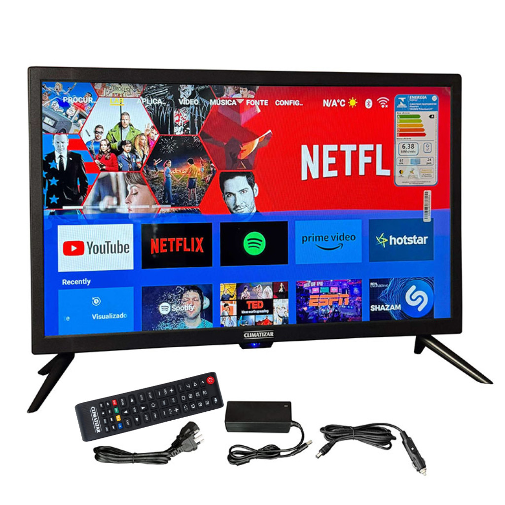 Smart TV Caminhão 24" 12 24v WiFi Android Ônibus Motorhome — TV e Vídeo