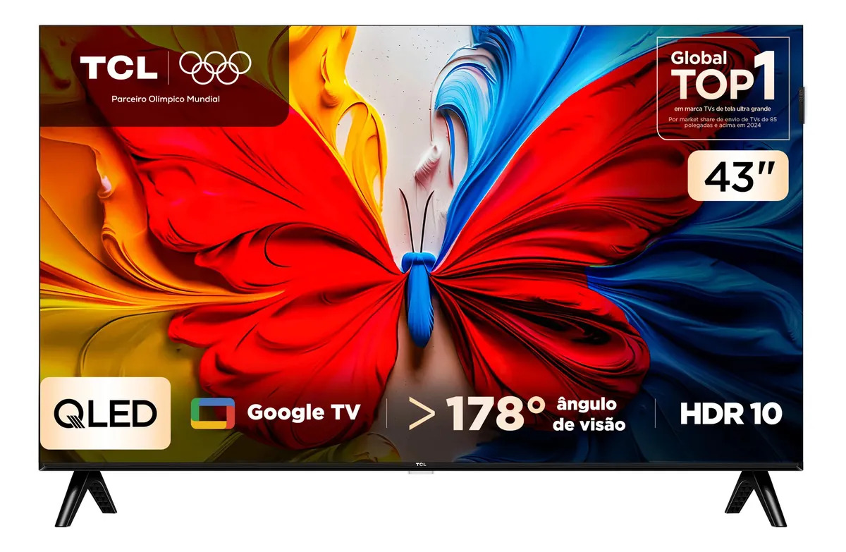 Smart Tv Tcl 43 Polegadas Qled Full Hd S5k Wifi Bluetooth Google Tv 2 — TV e Vídeo