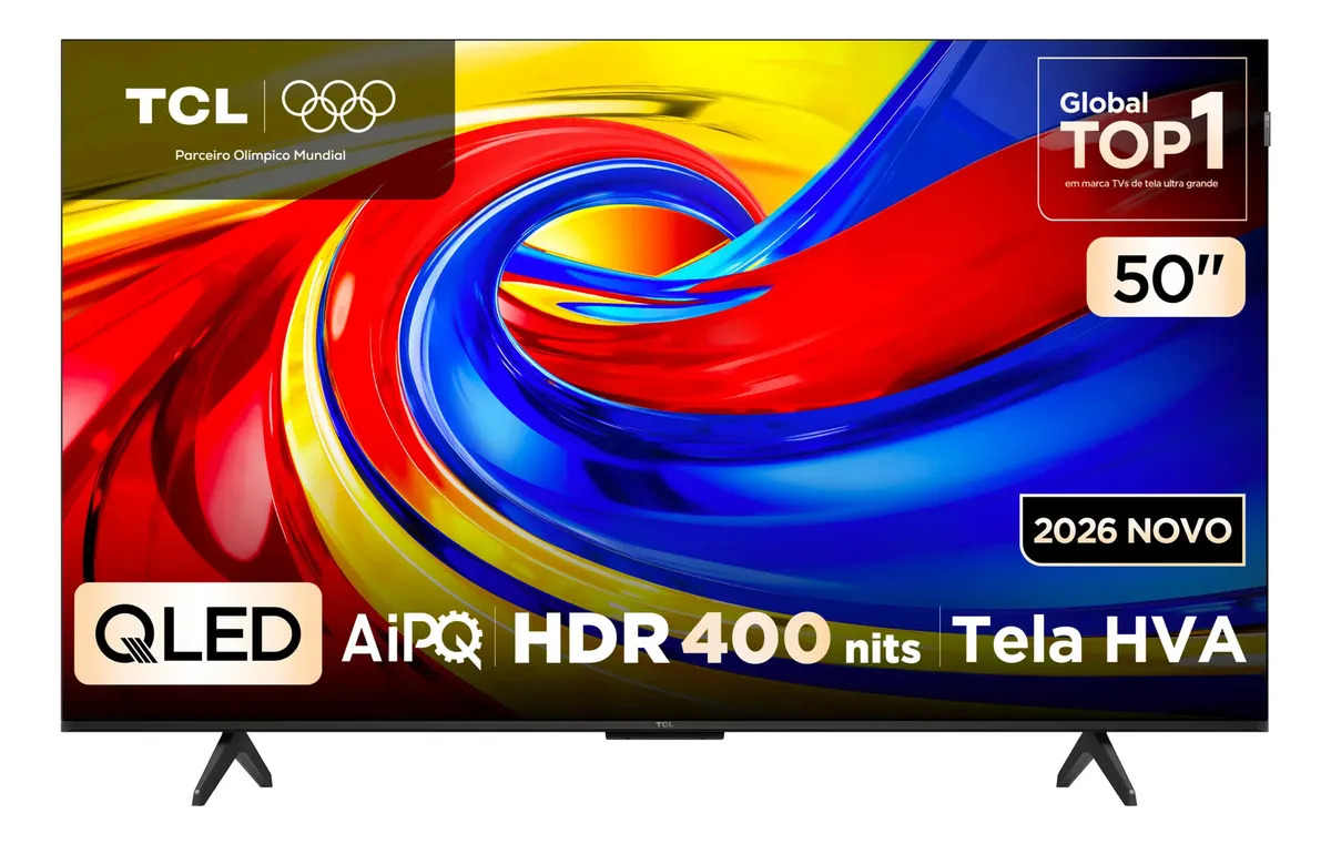 Smart Tv Tcl 50 Polegadas Qled 4k P7l Wifi Bluetooth Google Tv Hdr10+ — TV e Vídeo