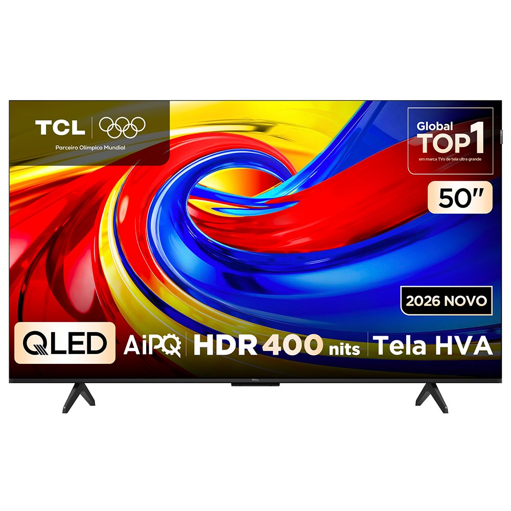 Smart TV Tcl 50 Polegadas Qled 4K P7L WiFi Bluetooth Google TV HDR10+ — TV e Vídeo