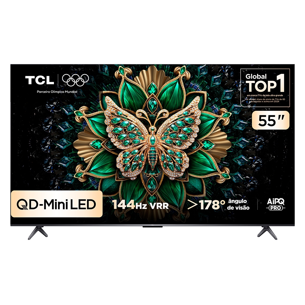 Smart TV Tcl 55 Polegadas QD-Mini LED 4K C6K WiFi Bluetooth Google TV