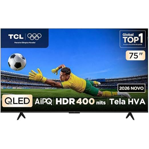 Smart TV Tcl 75 Polegadas Qled 4K P7L WiFi Bluetooth Google TV HDR10+