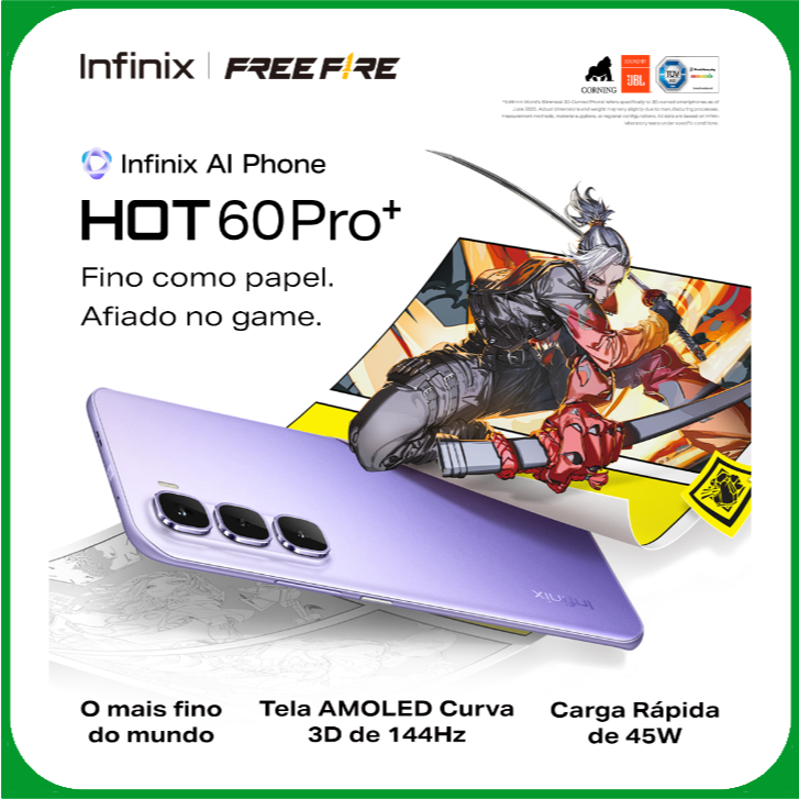 Smartphone Infinix Hot 60 Pro+ 4G 256GB Até 16GB RAM MediaTek Helio — Celulares e Acessórios
