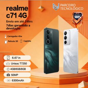 Smartphone Realme C71 4G NFC Lançamento 2025 256GB