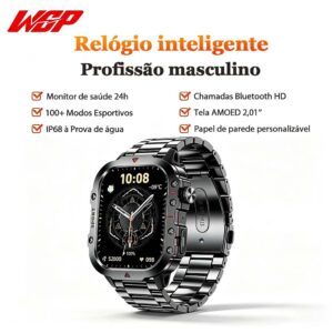 Smartwatch Relógio masculino 100+ Esportivo Wgp Chamada Bluetooth