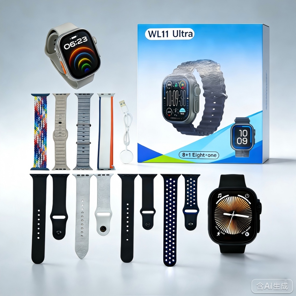 Smartwatch WL11 ultra 49mm com 8 pulseiras séries11 2026 Gps esportes