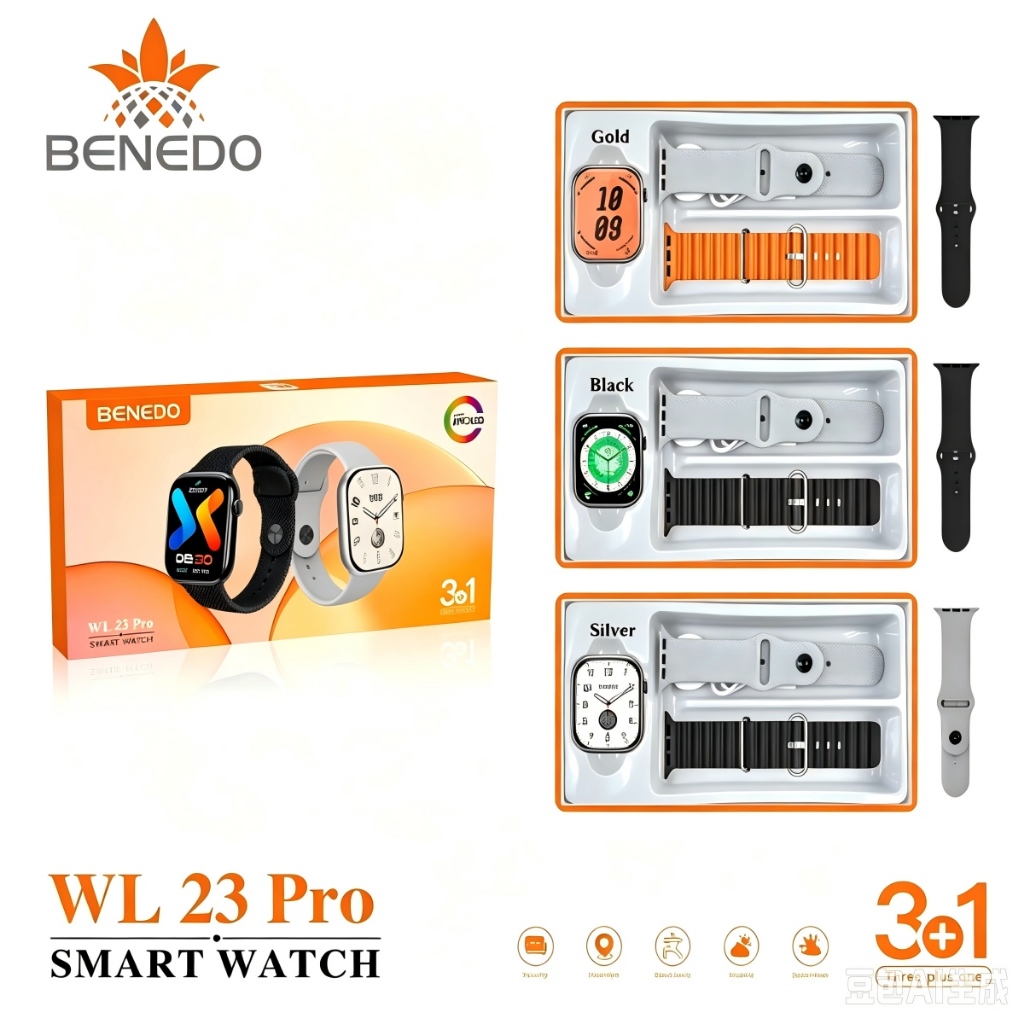 Smartwatch WL23 Pro Unisex 3 Pulseira inteligentes series 12 2026 GPS