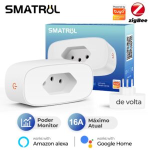 Smatrul Monitor De Energia Tuya Zigbee 16A Brasil Adaptador De Tomada