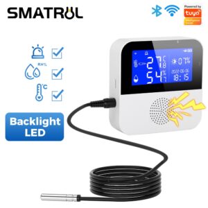 Smatrul Tuya WiFi Sensor Temp Umidade: Alarme Inteligente, Monitor