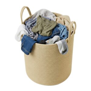Songmics Cesto organizador de roupas de algodão com alças, cesto de