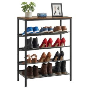 Songmics Organizador de sapatos com 5 prateleiras ajustáveis, para