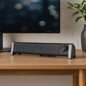 Sound Bar USB Para PC E Notebook 10W Rms Com RGB E Entrada Aux 3,5mm