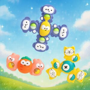 Spinners Baby com Ventosa Brinquedo Sensorial Crianças Bebes 5 Meses