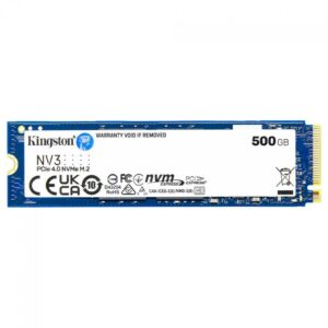 SSD Kingston NV3, 500GB, M.2 NVMe, 2280, PCIe 4.0, Leitura 5000MBs e