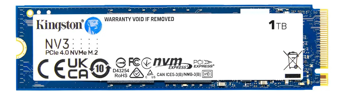 Ssd Nvme Kingston 1tb Nv3 M.2 2280 Pcie 4.0 Nf-e Cor Ssd Nvme M.2