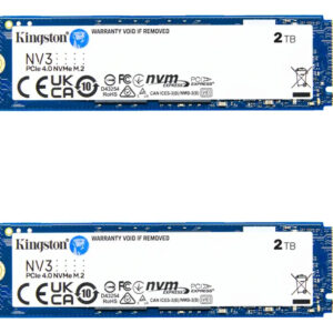 Ssd Servidor Kingston 2tb Nv3 Pcie 4.0 M.2 Nvme Snv3s 2000g Preto
