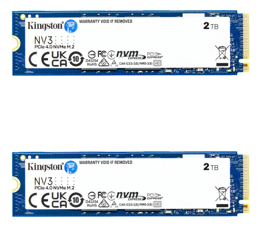 Ssd Servidor Kingston 2tb Nv3 Pcie 4.0 M.2 Nvme Snv3s 2000g Preto