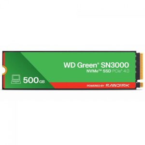 SSD WD Green SN3000, 500GB, M.2 NVMe, Leitura 5000MB s e Gravação