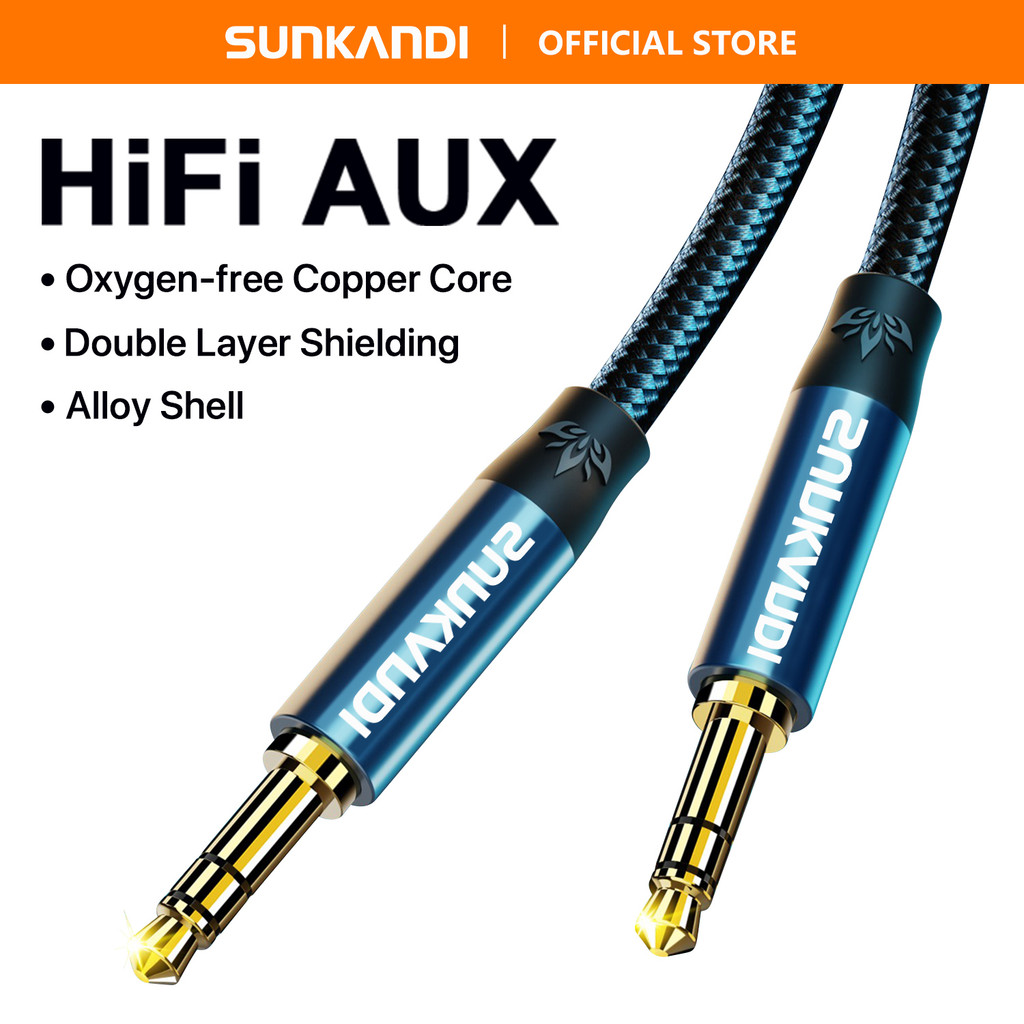Sunkandi 3.5mm Aux Jack Cabo Macho Para De Áudio Adaptador De Fone De — Áudio e Fones