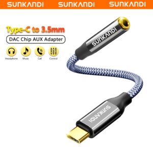 Sunkandi Tipo C Para 3.5mm L A 3.5mm Cabo De Fone De Ouvido Adaptador