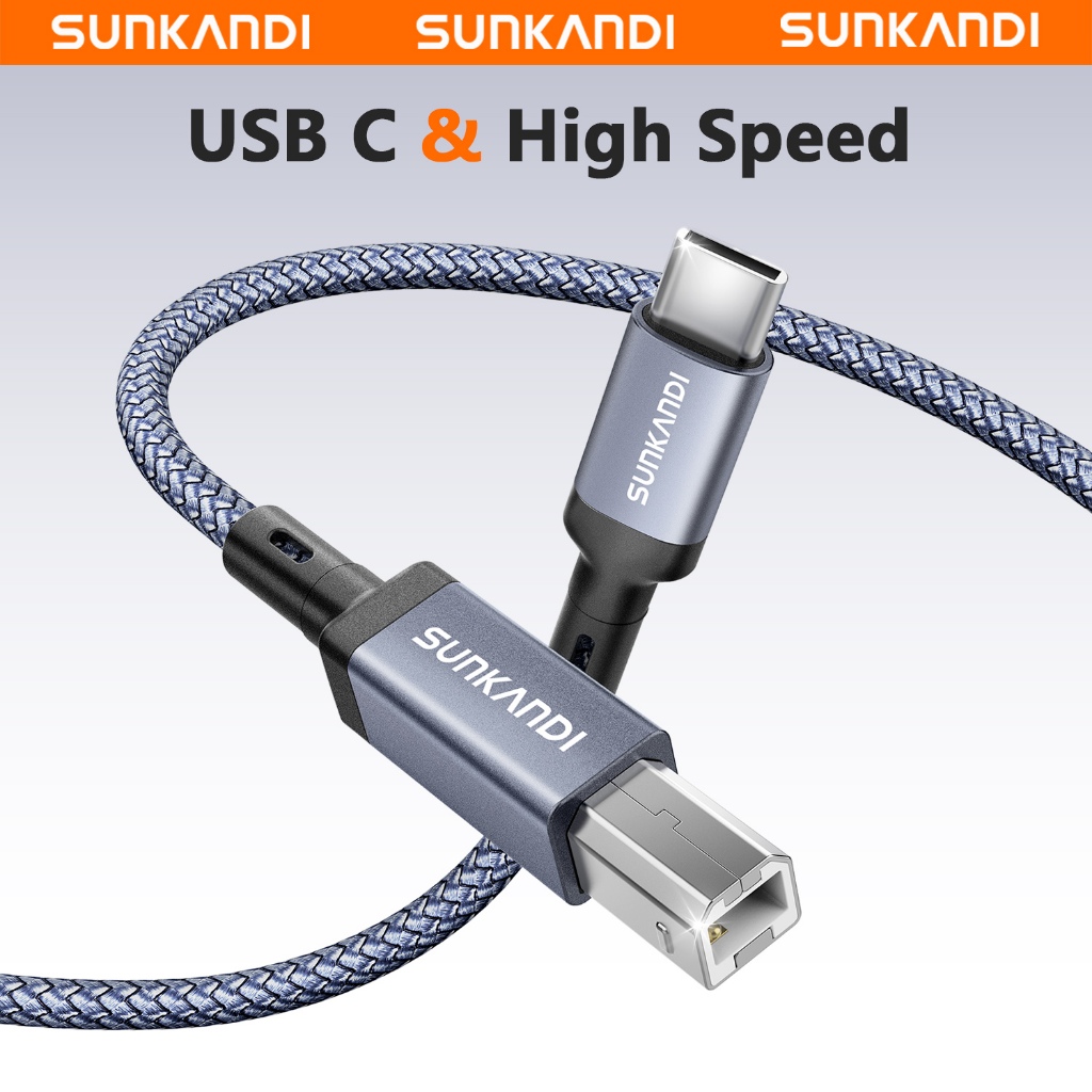 Sunkandi USB c Macho Para B Cabo De Impressora Tipo-USB2.0 Taxa De