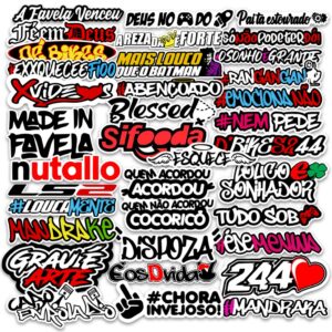 Super Kit 50 Adesivos Frases Carro Moto Bike Bag Caderno Notebook