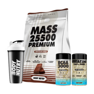 Suplemento Hipercalórico Mass 25500 3kg Bcaa 3000 Creatina 100% Pura