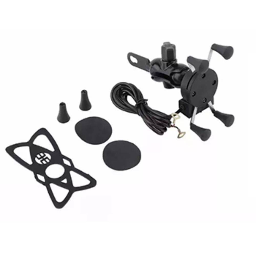 Suporte Aranha Spider De Celular Gps Com Carregador Usb Para