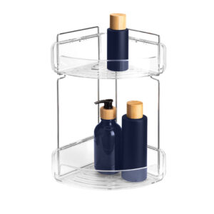 Suporte Banheiro Cantoneira Dupla Cromada Shampoo Condicionador