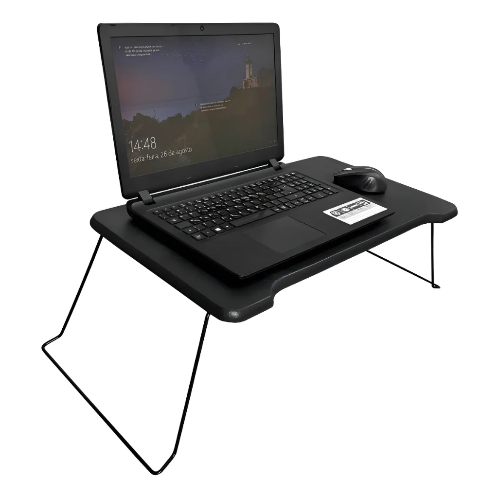 Suporte Base Multiuso Elevada Dobrável Para Notebook Lh C Preto