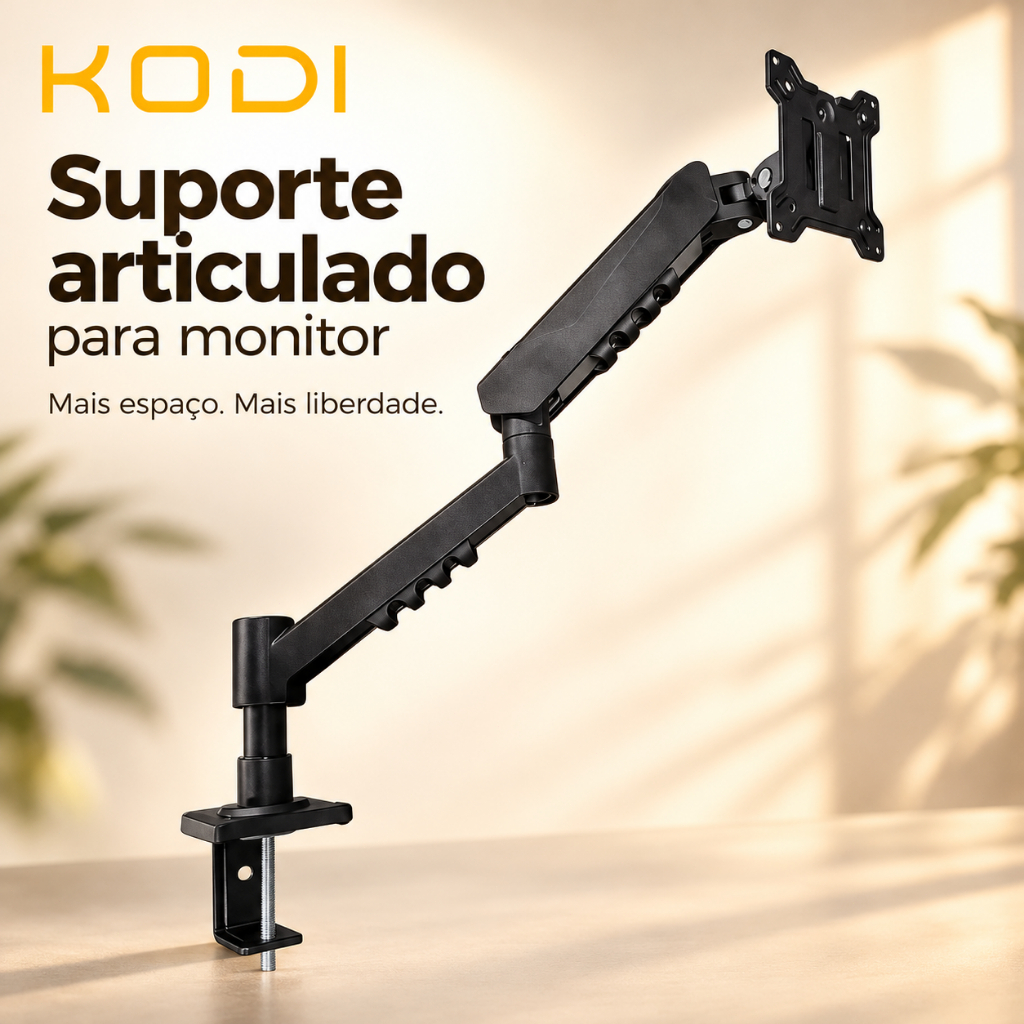 Suporte de mesa em liga para TV monitor preto de 17 a 32" polegadas