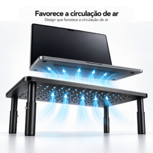Suporte de Mesa para Monitor Stand em Aço 3 Níveis de Altura Suporta