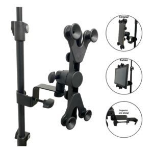 Suporte De Tablet Celular Para Pedestal Estante De Bateria