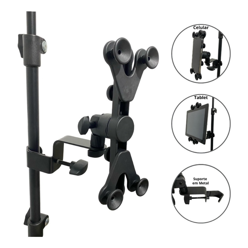 Suporte De Tablet Celular Para Pedestal Estante De Bateria
