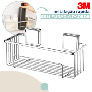 Suporte Organizador Para Banheiro Adesivo 3M Porta Shampoo