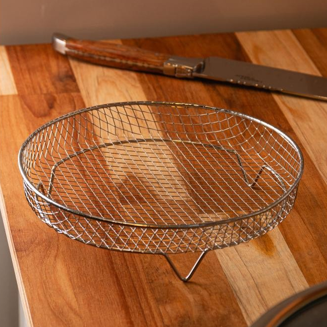 Suporte para Air Fryer 19,5cm Aço Inox Empilhável Wolff Redondo para