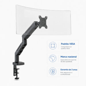 Suporte para Monitor Articulado Sumay 15 a 35 Pol Pistão a Gás Braço
