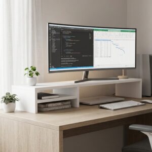 Suporte Para Monitor Stand Home Office Lap 90 cm Branco Lyam