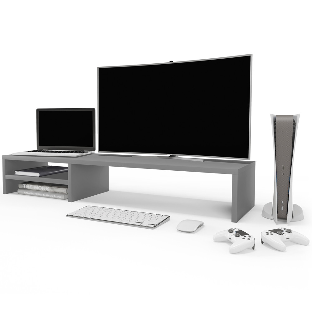 Suporte Para Monitor Stand Home Office Lap 90 cm Cinza Lyam