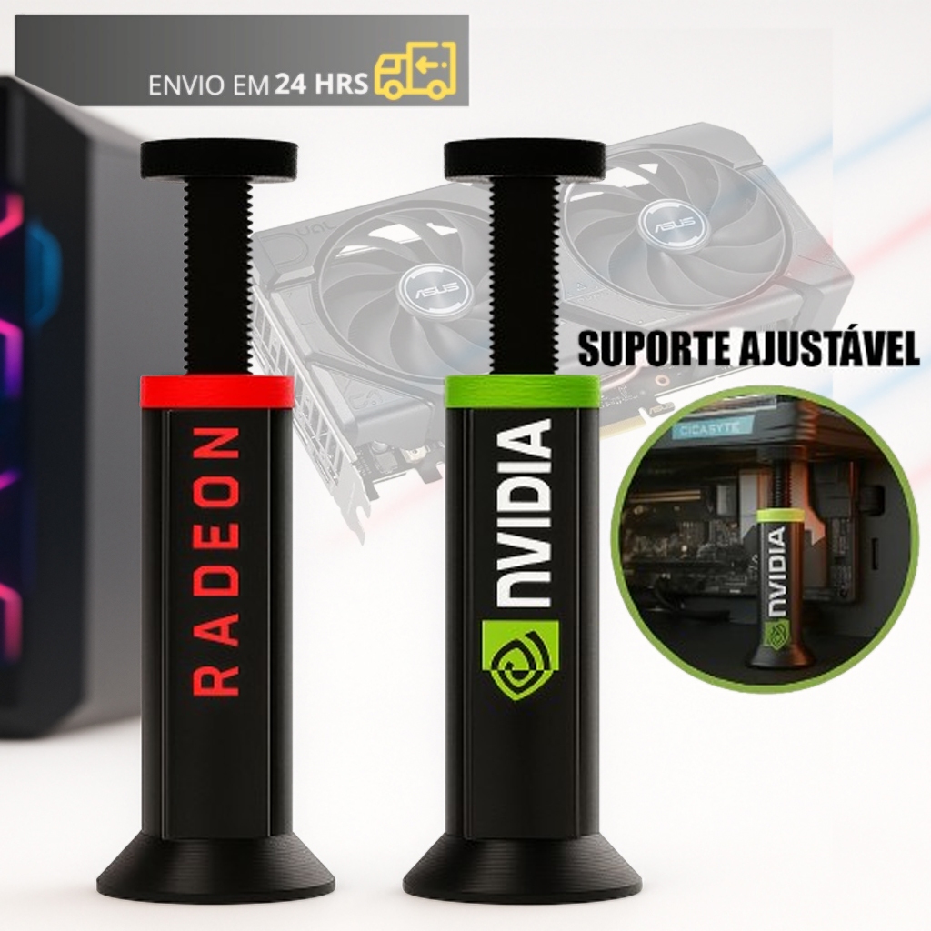 Suporte para Placa de Vídeo Gpu Ajustável Nvidia e Radeon Universal — Informática
