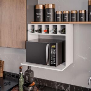 Suporte Suspenso Canea com nicho Mdp BP para Micro-ondas Branco Gran