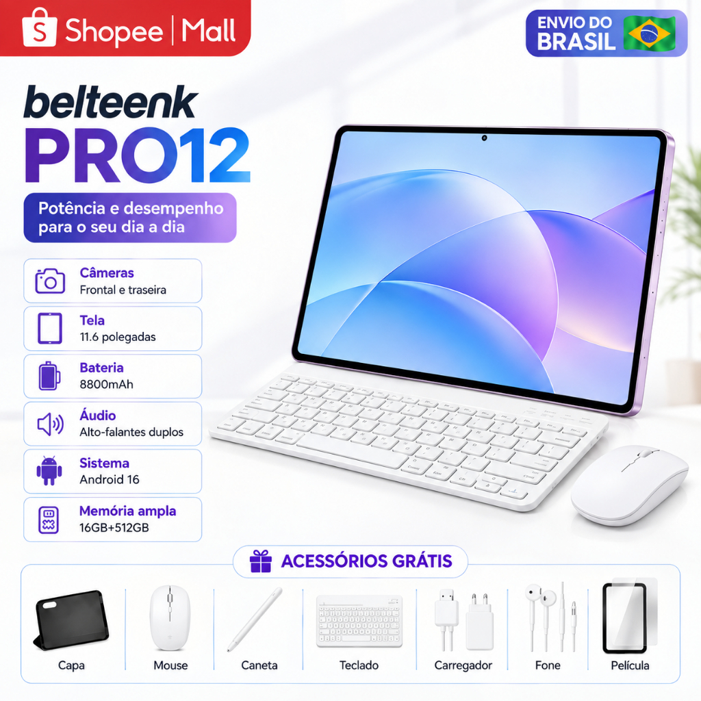 Tablet belteenk Pro12 Combo com Teclado e Mouse -11.6"inch 16GB+512GB — Informática