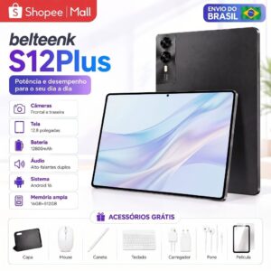Tablet belteenk S12 Plus Android Tela Grande 12.8 FHD 16GB+512GB WiFi