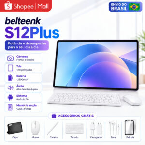 Tablet belteenk S12 Plus Combo com Teclado e Mouse -12.8″inch