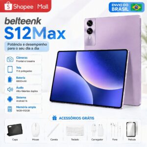 Tablet belteenk S12Max Tablet 11,6″Tela Ips 90Hz 16GB+512GB Tablet 5G