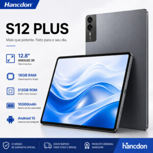 Tablet Hancdon S12 Plus 12.8″ Tela FHD 16+512GB Bateria 10mAh WiFi 5G
