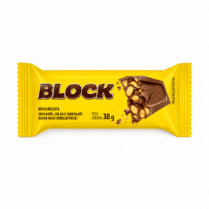 Tablete Barrinha Block Arcor 38g Chocolate Ao Leite Com Amendoim